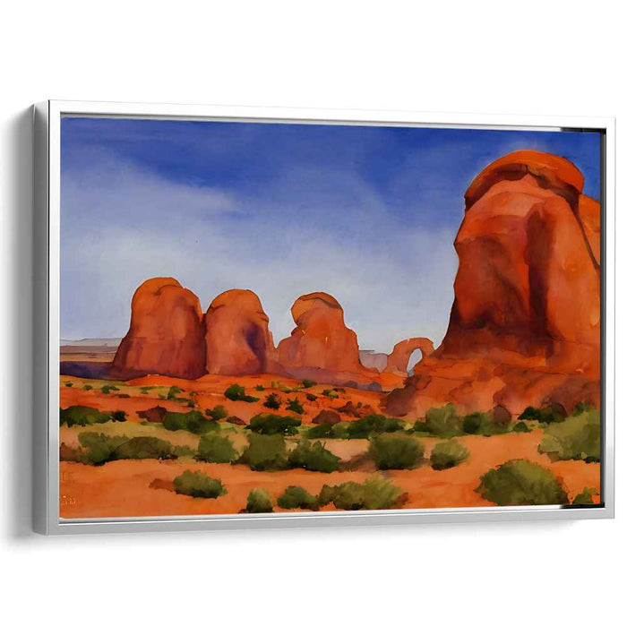 Echoing Stone Symphony: Watercolor Art of Iconic Rock Formations