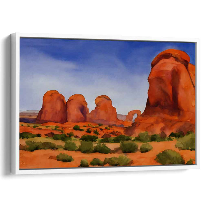 Echoing Stone Symphony: Watercolor Art of Iconic Rock Formations