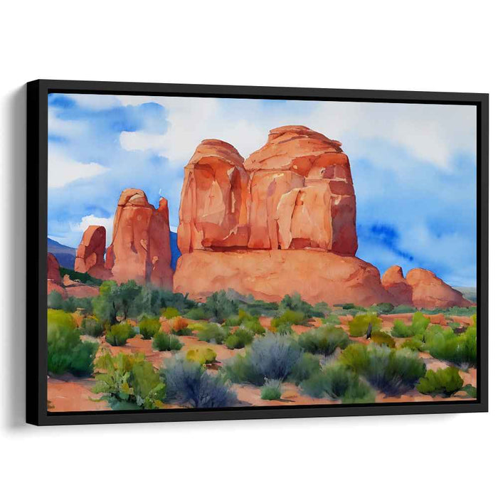 Whispers of Sunlit Sand: Impressionist-Inspired Sandstone Landscape Canvas Art