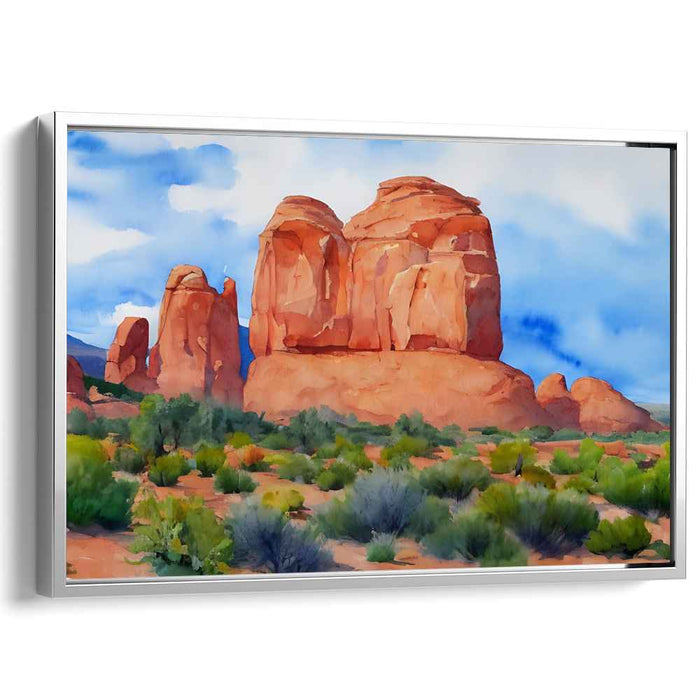 Whispers of Sunlit Sand: Impressionist-Inspired Sandstone Landscape Canvas Art