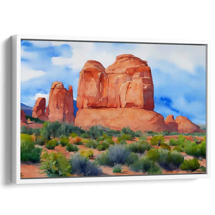 Whispers of Sunlit Sand: Impressionist-Inspired Sandstone Landscape Canvas Art