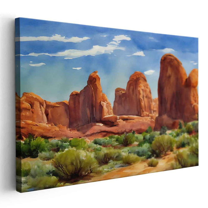 Colorful Ripples Dance Across Canvases: Vibrant Watercolor Landscape Canvas Art