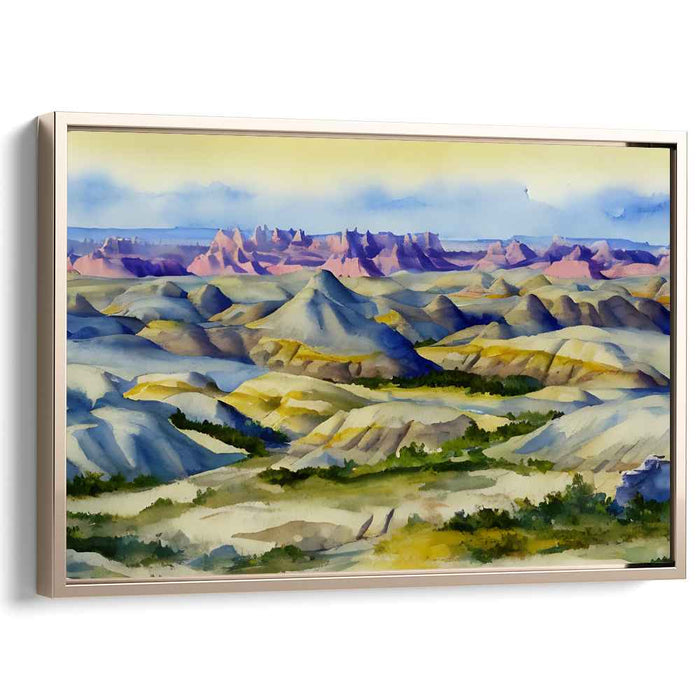 Mesa Melodies: Watercolor Landscape of Rolling Hills and Mesas