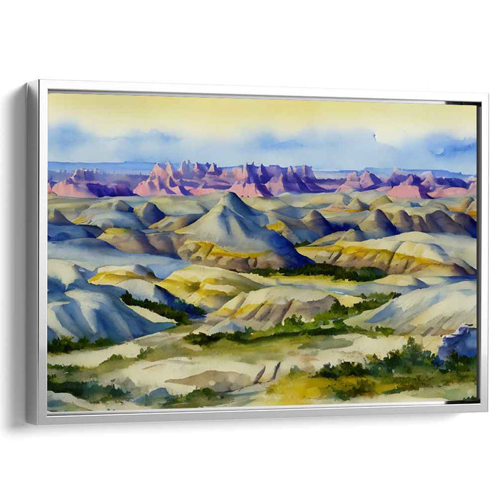 Mesa Melodies: Watercolor Landscape of Rolling Hills and Mesas