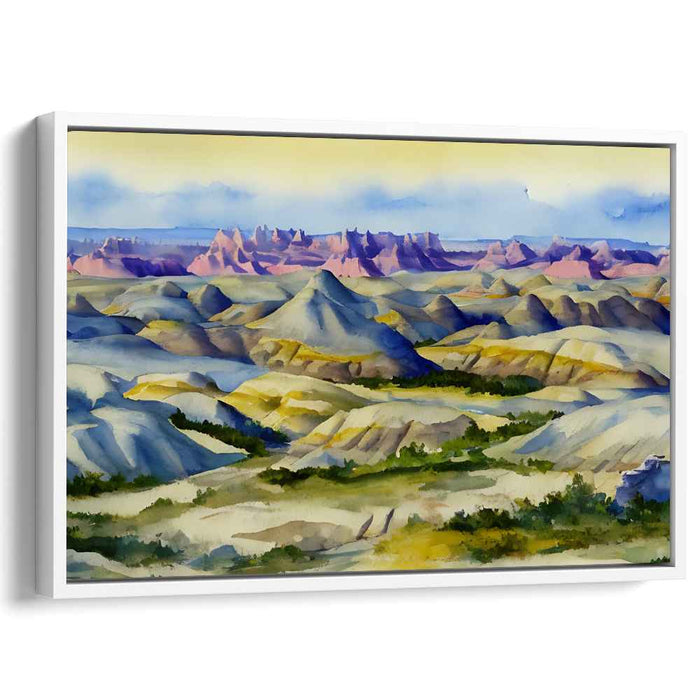 Mesa Melodies: Watercolor Landscape of Rolling Hills and Mesas