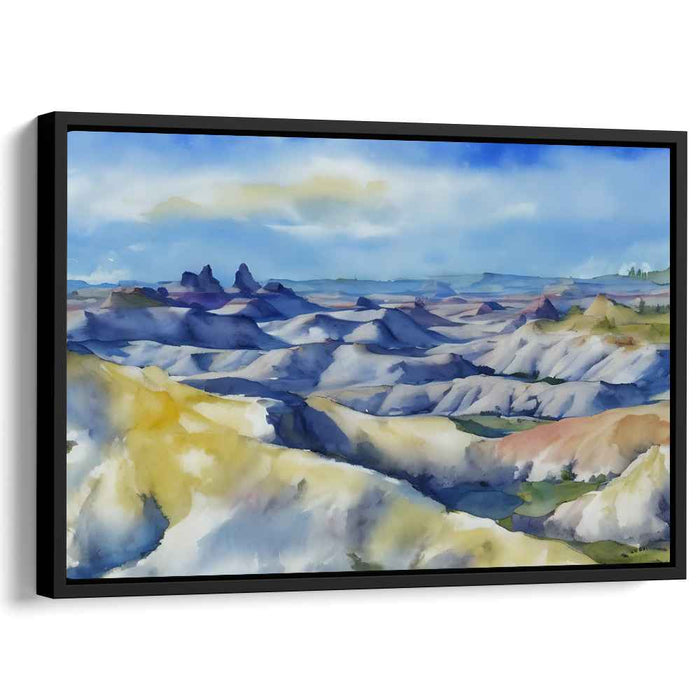 Aqua Brushstrokes Euphoria: Watercolor Landscape Canvas Art Print