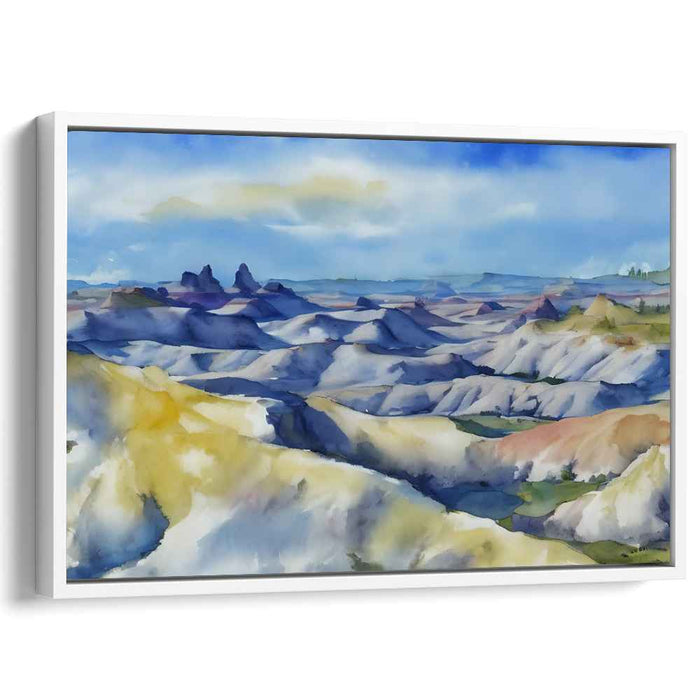 Aqua Brushstrokes Euphoria: Watercolor Landscape Canvas Art Print