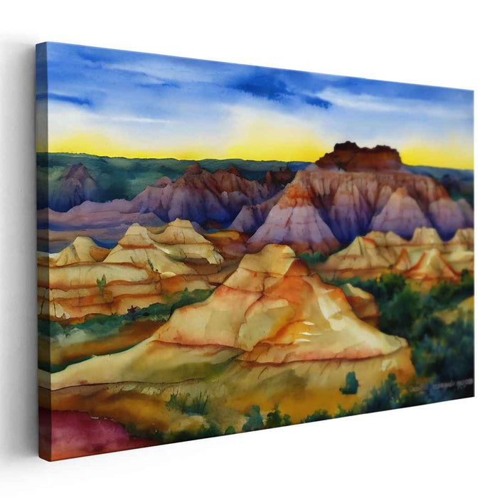 Watercolor Badlands National Park #125