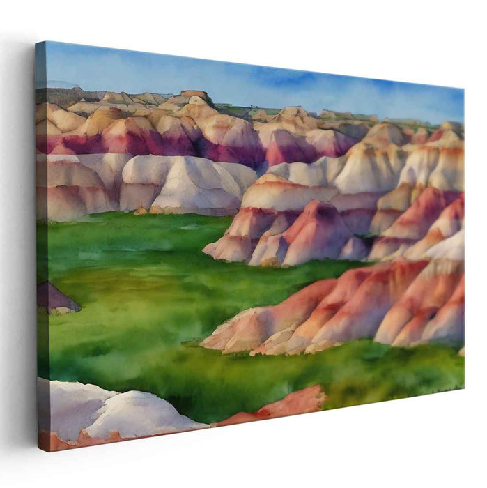 Desert Dreamscape: Vibrant Watercolor Canyon Landscape