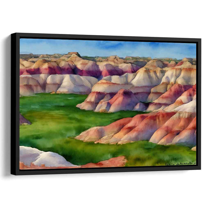 Desert Dreamscape: Vibrant Watercolor Canyon Landscape