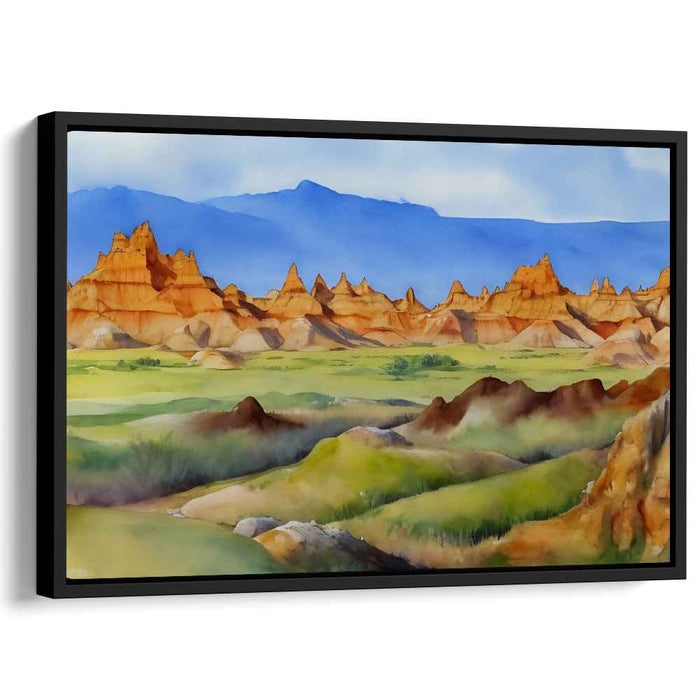 Crested Horizons: Watercolor Landscape of Rugged Peaks