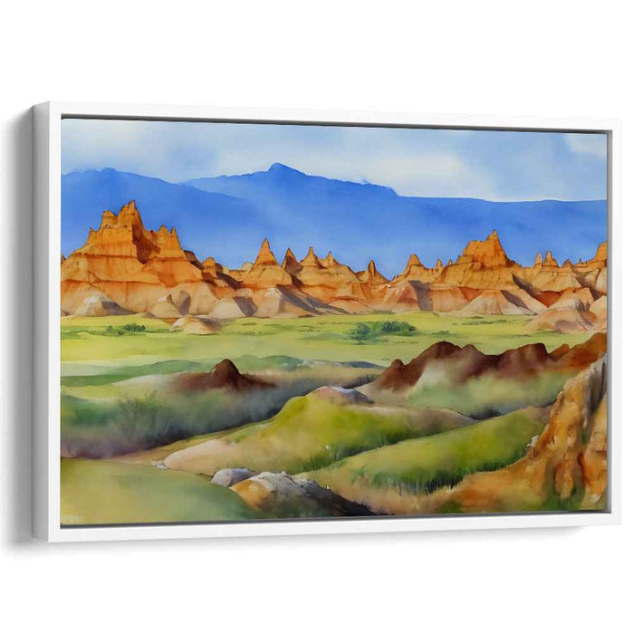 Crested Horizons: Watercolor Landscape of Rugged Peaks