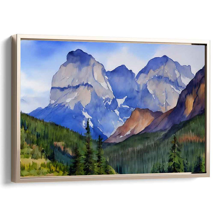 Elusive Misty Horizons: Serene Watercolor Landscape Canvas Art