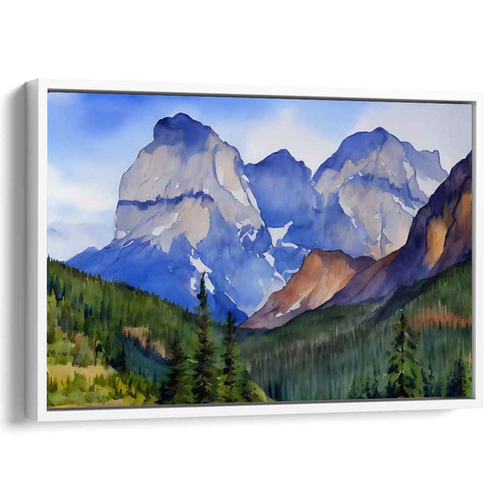 Elusive Misty Horizons: Serene Watercolor Landscape Canvas Art