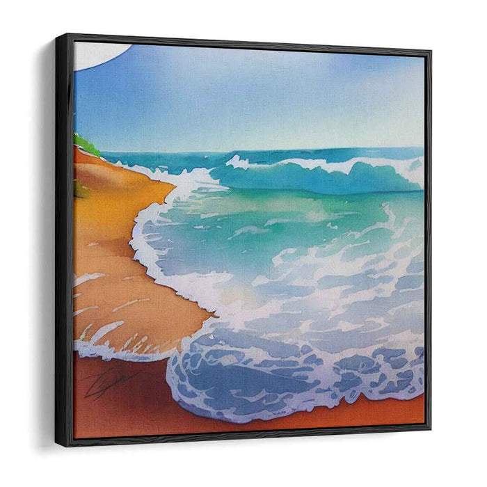 Whispers Of Tide Harmony: Tranquil Beach and Turquoise Waves Canvas Art