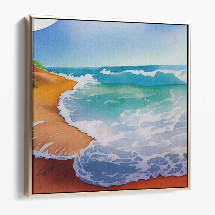 Whispers Of Tide Harmony: Tranquil Beach and Turquoise Waves Canvas Art