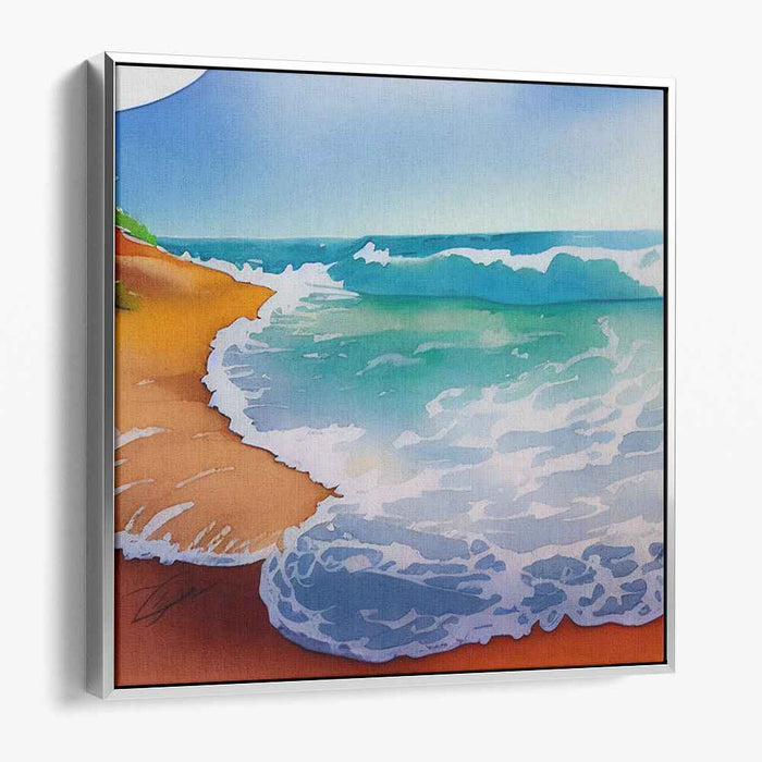 Whispers Of Tide Harmony: Tranquil Beach and Turquoise Waves Canvas Art