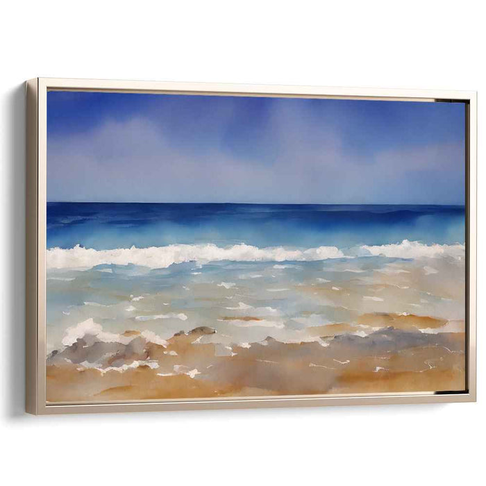 Seascape Serenade: Coastal Watercolor Seascape Canvas Art