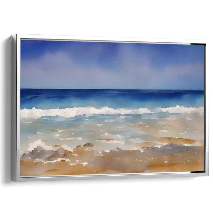 Seascape Serenade: Coastal Watercolor Seascape Canvas Art
