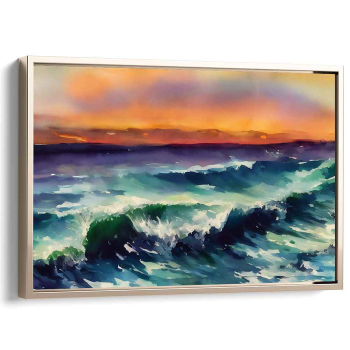 Ripple Effect Sea Spray: Dynamic Ocean Waves Canvas Art Print