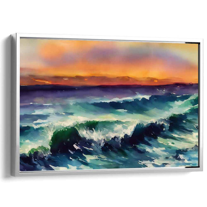 Ripple Effect Sea Spray: Dynamic Ocean Waves Canvas Art Print