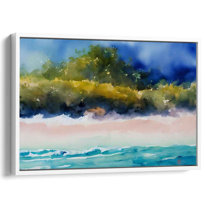 Aqueous Horizon: Watercolor Horizon Canvas Art