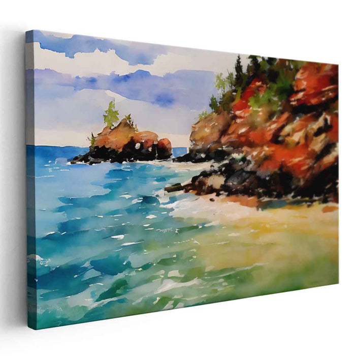 Aqua Melodic Serenade: Watercolor Serenity by the Sea