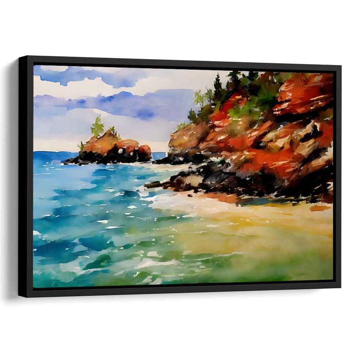 Aqua Melodic Serenade: Watercolor Serenity by the Sea