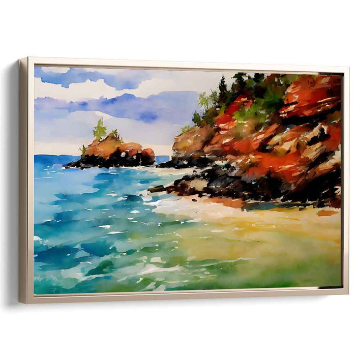 Aqua Melodic Serenade: Watercolor Serenity by the Sea