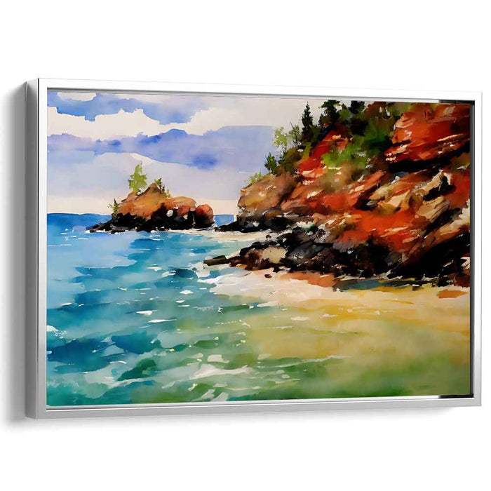 Aqua Melodic Serenade: Watercolor Serenity by the Sea