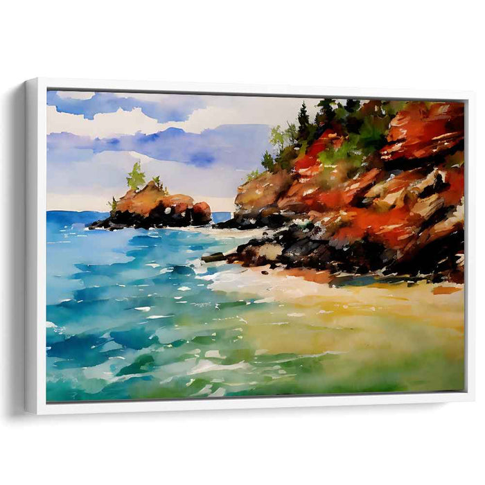 Aqua Melodic Serenade: Watercolor Serenity by the Sea