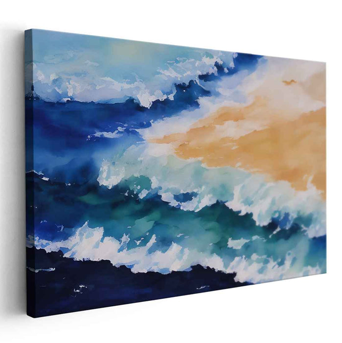 Waves Of Brushstrokes: Impressionist Ocean Landscape Canvas Art Print