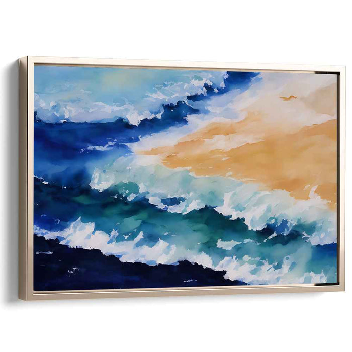 Waves Of Brushstrokes: Impressionist Ocean Landscape Canvas Art Print