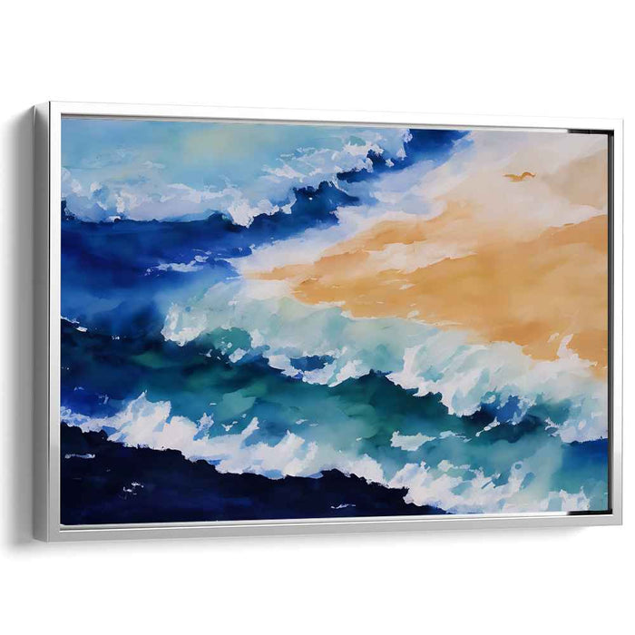 Waves Of Brushstrokes: Impressionist Ocean Landscape Canvas Art Print