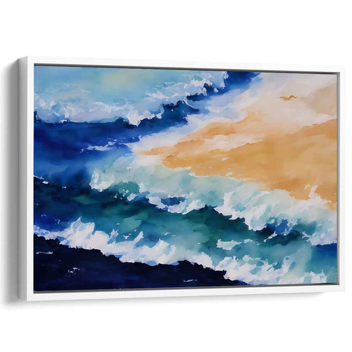 Waves Of Brushstrokes: Impressionist Ocean Landscape Canvas Art Print