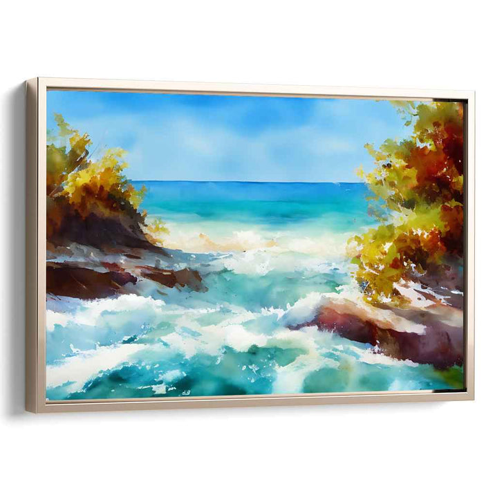 Ocean Breeze Haven: A Tranquil Seaside Escape Canvas Art Print