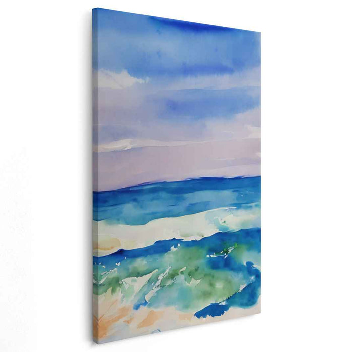 Aqua Horizon: Watercolor Ocean Vista