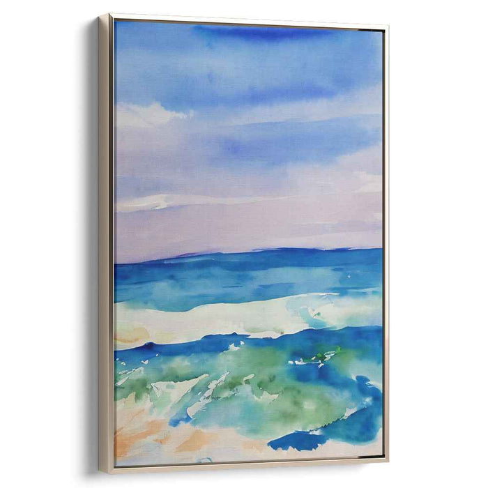 Aqua Horizon: Watercolor Ocean Vista