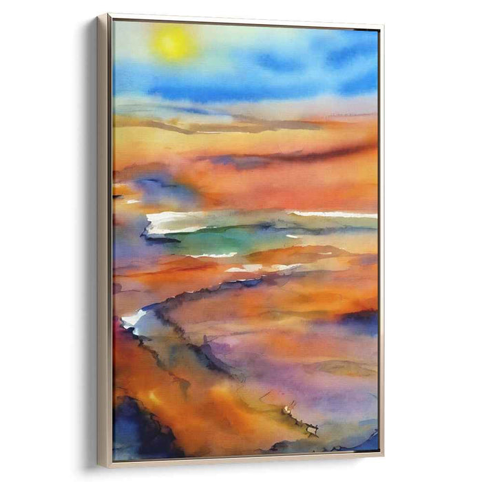 Mirage Within Boundaries: Abstract Desert Landscape Watercolor Art Print