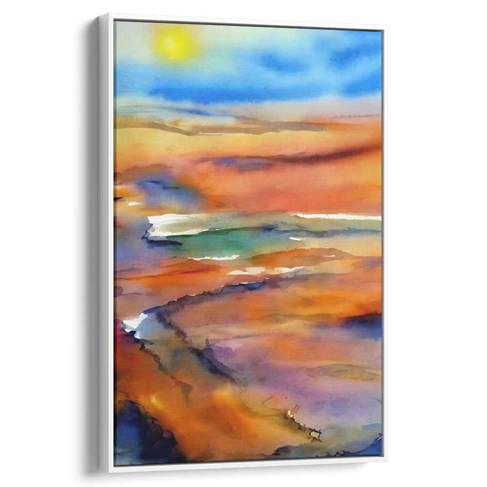Mirage Within Boundaries: Abstract Desert Landscape Watercolor Art Print