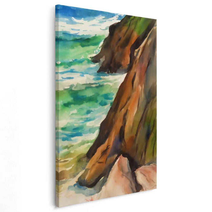 Whispers of Tide and Sky: An Impressionist Watercolor Seascape