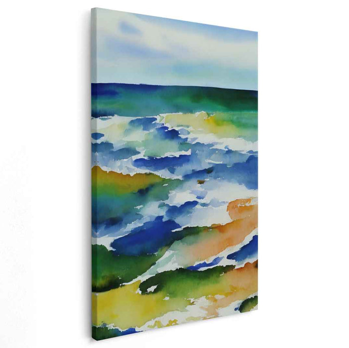 Aqua Whisper: Impressionist Seascape Watercolor Art Print