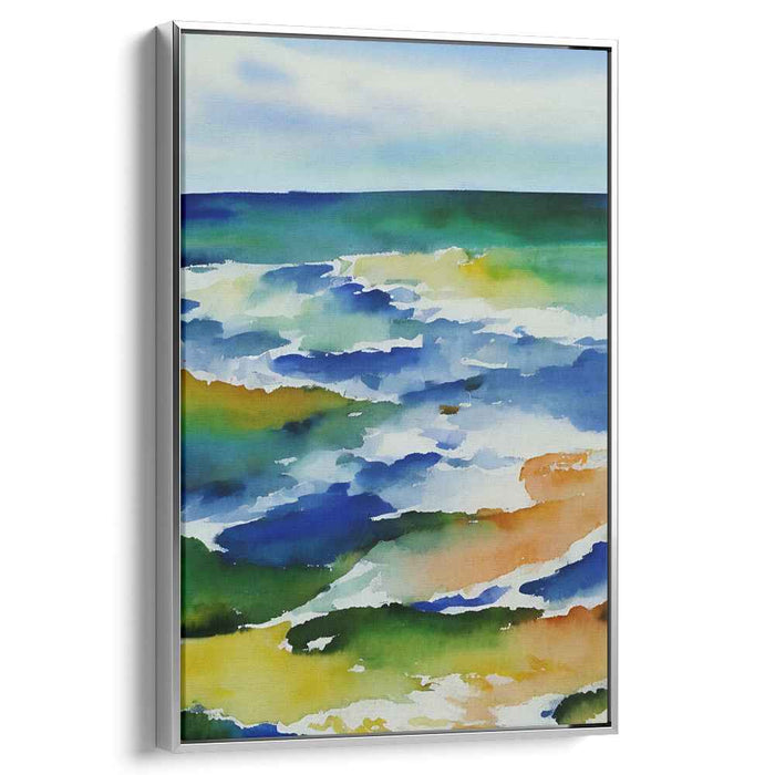 Aqua Whisper: Impressionist Seascape Watercolor Art Print