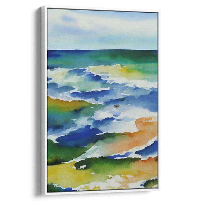 Aqua Whisper: Impressionist Seascape Watercolor Art Print