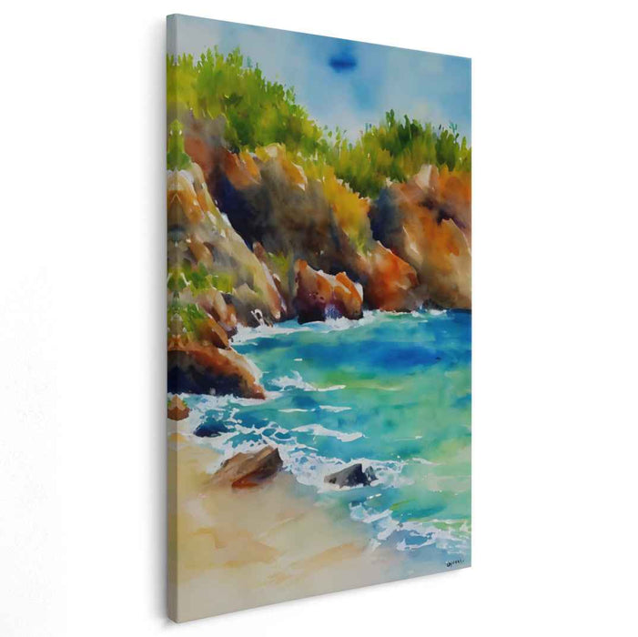 Coastal Watercolor Bliss Canvas Art: Coastal Watercolor Bliss Canvas Art