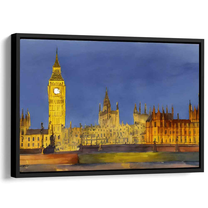 Timeless Reflections in London: Big Ben and the Houses of Parliament Canvas Art Print