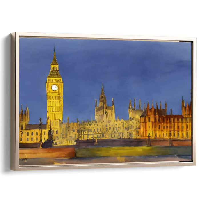 Timeless Reflections in London: Big Ben and the Houses of Parliament Canvas Art Print