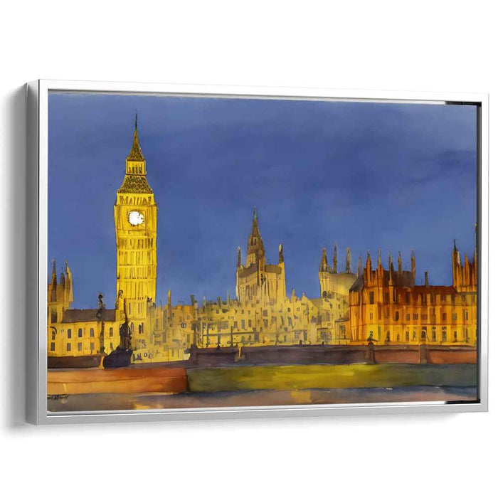 Timeless Reflections in London: Big Ben and the Houses of Parliament Canvas Art Print