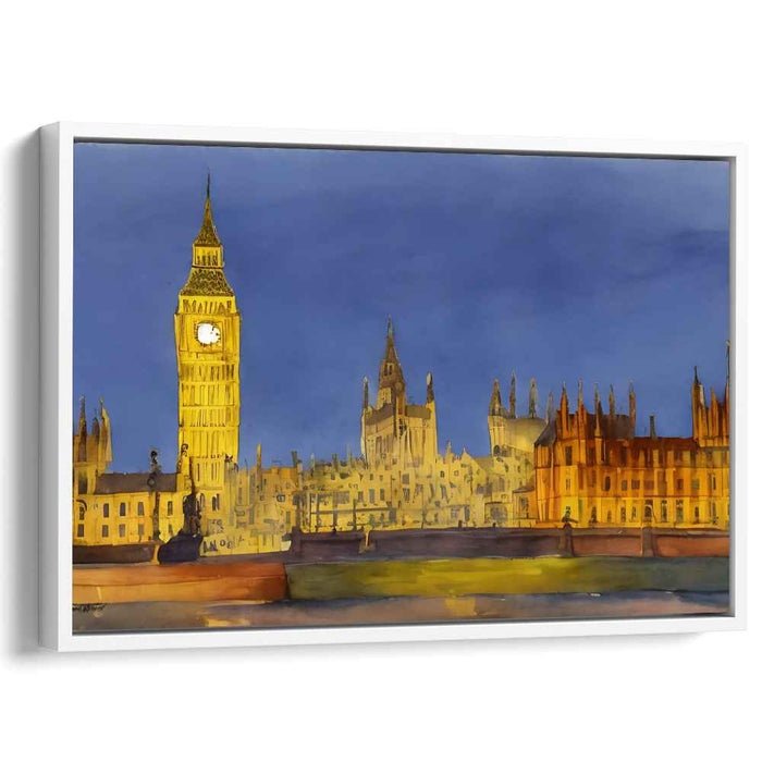 Timeless Reflections in London: Big Ben and the Houses of Parliament Canvas Art Print