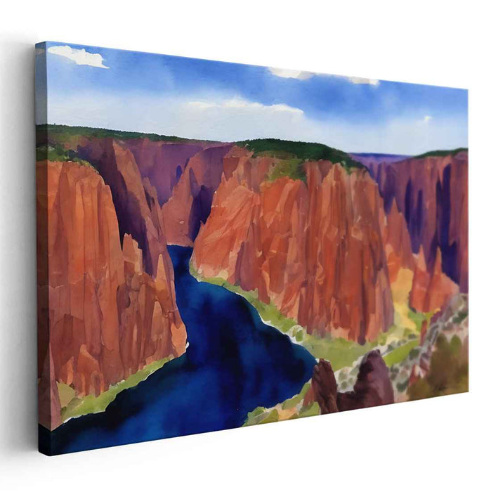 True Water Haven: Realistic Watercolor Landscape Art Print